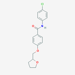 molecular formula C18H18ClNO3 B365976 N-(4-chlorophenyl)-4-(oxolan-2-ylmethoxy)benzamide CAS No. 869869-89-6