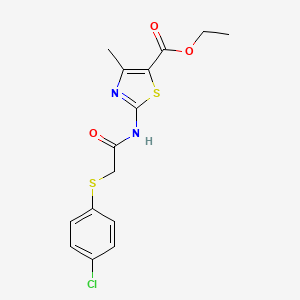 molecular formula C15H15ClN2O3S2 B3659919 ethyl 2-({[(4-chlorophenyl)thio]acetyl}amino)-4-methyl-1,3-thiazole-5-carboxylate 