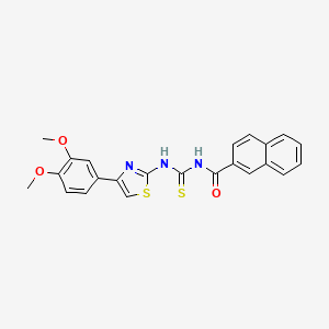 N-[[4-(3,4-dimethoxyphenyl)-1,3-thiazol-2-yl]carbamothioyl]naphthalene-2-carboxamide