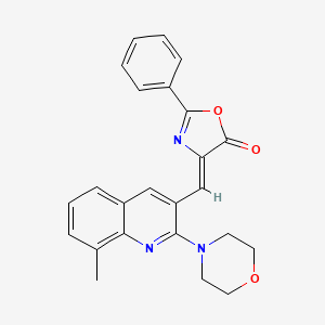 4-{[8-methyl-2-(4-morpholinyl)-3-quinolinyl]methylene}-2-phenyl-1,3-oxazol-5(4H)-one