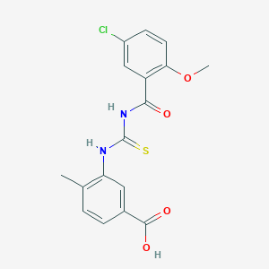 3-({[(5-chloro-2-methoxybenzoyl)amino]carbonothioyl}amino)-4-methylbenzoic acid