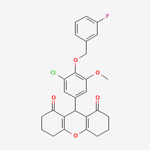 9-{3-chloro-4-[(3-fluorobenzyl)oxy]-5-methoxyphenyl}-3,4,5,6,7,9-hexahydro-1H-xanthene-1,8(2H)-dione