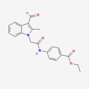 ethyl 4-{[(3-formyl-2-methyl-1H-indol-1-yl)acetyl]amino}benzoate