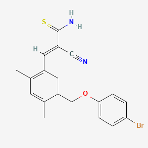 3-{5-[(4-bromophenoxy)methyl]-2,4-dimethylphenyl}-2-cyano-2-propenethioamide