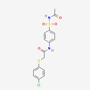 2-[(4-CHLOROPHENYL)SULFANYL]-N-[4-(ACETAMIDOSULFONYL)PHENYL]ACETAMIDE