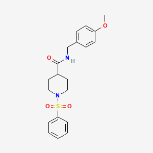 1-(benzenesulfonyl)-N-[(4-methoxyphenyl)methyl]piperidine-4-carboxamide