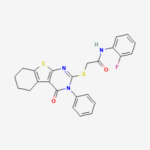 N-(2-fluorophenyl)-2-[(4-oxo-3-phenyl-3,4,5,6,7,8-hexahydro[1]benzothieno[2,3-d]pyrimidin-2-yl)thio]acetamide