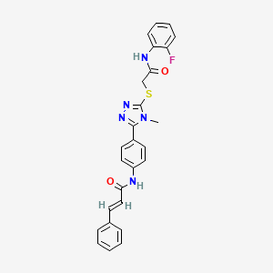 (2E)-N-{4-[5-({2-[(2-fluorophenyl)amino]-2-oxoethyl}sulfanyl)-4-methyl-4H-1,2,4-triazol-3-yl]phenyl}-3-phenylprop-2-enamide