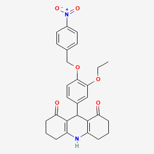 9-[3-Ethoxy-4-[(4-nitrophenyl)methoxy]phenyl]-2,3,4,5,6,7,9,10-octahydroacridine-1,8-dione