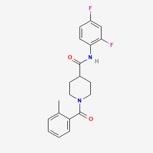 N-(2,4-difluorophenyl)-1-(2-methylbenzoyl)-4-piperidinecarboxamide