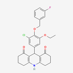 9-[3-Chloro-5-ethoxy-4-[(3-fluorophenyl)methoxy]phenyl]-2,3,4,5,6,7,9,10-octahydroacridine-1,8-dione