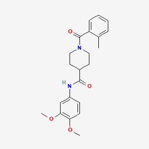 N-(3,4-dimethoxyphenyl)-1-(2-methylbenzoyl)piperidine-4-carboxamide