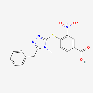 4-[(5-benzyl-4-methyl-1,2,4-triazol-3-yl)sulfanyl]-3-nitrobenzoic acid