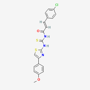 (E)-3-(4-chlorophenyl)-N-[[4-(4-methoxyphenyl)-1,3-thiazol-2-yl]carbamothioyl]prop-2-enamide