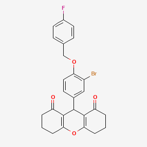 9-{3-bromo-4-[(4-fluorobenzyl)oxy]phenyl}-3,4,5,6,7,9-hexahydro-1H-xanthene-1,8(2H)-dione