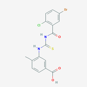 3-({[(5-Bromo-2-chlorophenyl)carbonyl]carbamothioyl}amino)-4-methylbenzoic acid