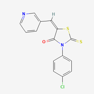 (5E)-3-(4-CHLOROPHENYL)-5-[(PYRIDIN-3-YL)METHYLIDENE]-2-SULFANYLIDENE-1,3-THIAZOLIDIN-4-ONE