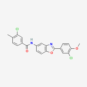 3-chloro-N-[2-(3-chloro-4-methoxyphenyl)-1,3-benzoxazol-5-yl]-4-methylbenzamide