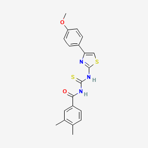 N-{[4-(4-methoxyphenyl)-1,3-thiazol-2-yl]carbamothioyl}-3,4-dimethylbenzamide