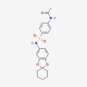 N-[4-(spiro[1,3-benzodioxole-2,1'-cyclohexane]-5-ylsulfamoyl)phenyl]acetamide