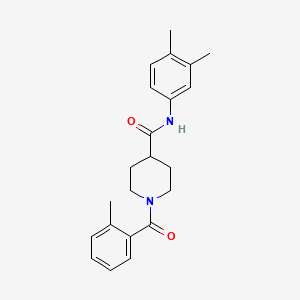 N-(3,4-dimethylphenyl)-1-[(2-methylphenyl)carbonyl]piperidine-4-carboxamide