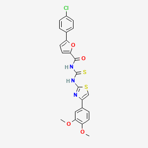 5-(4-chlorophenyl)-N-{[4-(3,4-dimethoxyphenyl)-1,3-thiazol-2-yl]carbamothioyl}furan-2-carboxamide