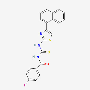 4-fluoro-N-{[4-(naphthalen-1-yl)-1,3-thiazol-2-yl]carbamothioyl}benzamide