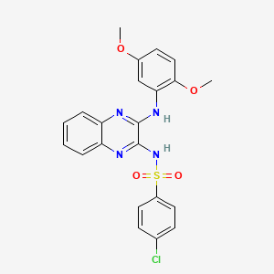 4-chloro-N-[3-(2,5-dimethoxyanilino)quinoxalin-2-yl]benzenesulfonamide