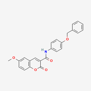 6-methoxy-2-oxo-N-(4-phenylmethoxyphenyl)chromene-3-carboxamide