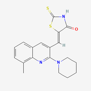 5-{[8-methyl-2-(1-piperidinyl)-3-quinolinyl]methylene}-2-thioxo-1,3-thiazolidin-4-one