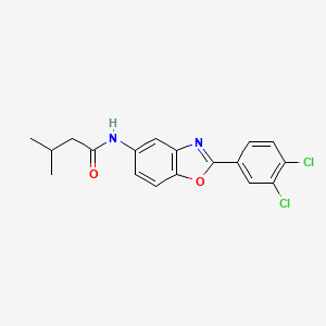 N-[2-(3,4-dichlorophenyl)-1,3-benzoxazol-5-yl]-3-methylbutanamide