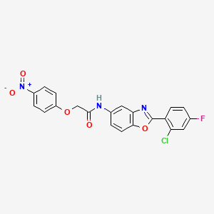 N-[2-(2-chloro-4-fluorophenyl)-1,3-benzoxazol-5-yl]-2-(4-nitrophenoxy)acetamide