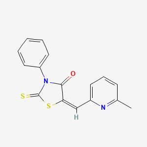 (5E)-5-[(6-methylpyridin-2-yl)methylidene]-3-phenyl-2-sulfanylidene-1,3-thiazolidin-4-one