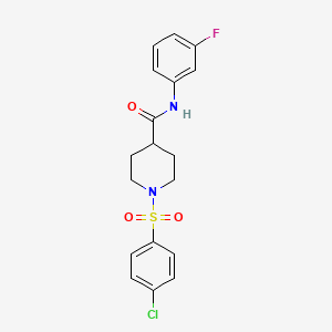 1-(4-Chlorobenzenesulfonyl)-N-(3-fluorophenyl)piperidine-4-carboxamide