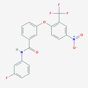 N-(3-fluorophenyl)-3-[4-nitro-2-(trifluoromethyl)phenoxy]benzamide