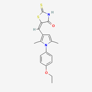 (5E)-5-{[1-(4-ETHOXYPHENYL)-2,5-DIMETHYL-1H-PYRROL-3-YL]METHYLIDENE}-2-SULFANYLIDENE-1,3-THIAZOLIDIN-4-ONE