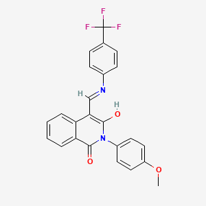 (4E)-2-(4-Methoxyphenyl)-4-({[4-(trifluoromethyl)phenyl]amino}methylidene)-1,2,3,4-tetrahydroisoquinoline-1,3-dione