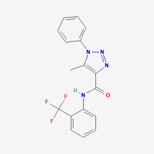 molecular formula C17H13F3N4O B366080 5-methyl-1-phenyl-N-(2-(trifluoromethyl)phenyl)-1H-1,2,3-triazole-4-carboxamide CAS No. 890645-75-7