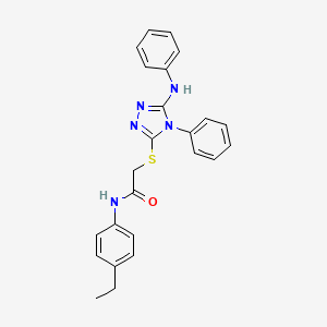 2-[(5-anilino-4-phenyl-1,2,4-triazol-3-yl)sulfanyl]-N-(4-ethylphenyl)acetamide