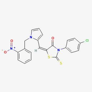 (5E)-3-(4-CHLOROPHENYL)-5-({1-[(2-NITROPHENYL)METHYL]-1H-PYRROL-2-YL}METHYLIDENE)-2-SULFANYLIDENE-1,3-THIAZOLIDIN-4-ONE