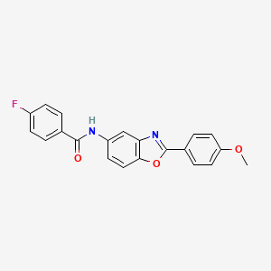 4-fluoro-N-[2-(4-methoxyphenyl)-1,3-benzoxazol-5-yl]benzamide