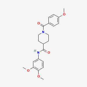 N-(3,4-dimethoxyphenyl)-1-(4-methoxybenzoyl)piperidine-4-carboxamide