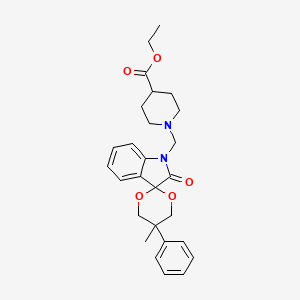 ETHYL 1-({5-METHYL-2'-OXO-5-PHENYL-1',2'-DIHYDROSPIRO[1,3-DIOXANE-2,3'-INDOL]-1'-YL}METHYL)PIPERIDINE-4-CARBOXYLATE