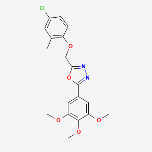 2-[(4-chloro-2-methylphenoxy)methyl]-5-(3,4,5-trimethoxyphenyl)-1,3,4-oxadiazole