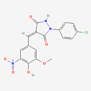 1-(4-chlorophenyl)-4-(4-hydroxy-3-methoxy-5-nitrobenzylidene)-3,5-pyrazolidinedione