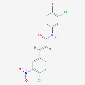 (2E)-N-(3-chloro-4-fluorophenyl)-3-(4-chloro-3-nitrophenyl)prop-2-enamide