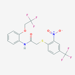 2-[2-nitro-4-(trifluoromethyl)phenyl]sulfanyl-N-[2-(2,2,2-trifluoroethoxy)phenyl]acetamide