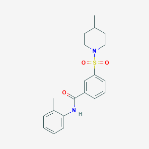 N-(2-methylphenyl)-3-(4-methylpiperidin-1-yl)sulfonylbenzamide