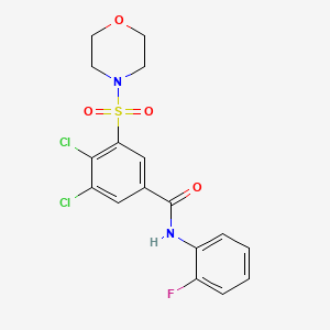 3,4-dichloro-N-(2-fluorophenyl)-5-morpholin-4-ylsulfonylbenzamide