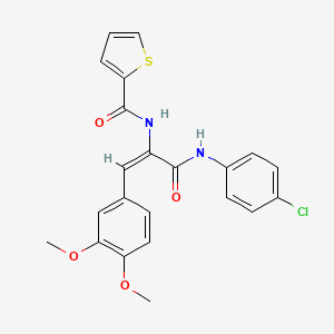 N-[(E)-3-(4-chloroanilino)-1-(3,4-dimethoxyphenyl)-3-oxoprop-1-en-2-yl]thiophene-2-carboxamide